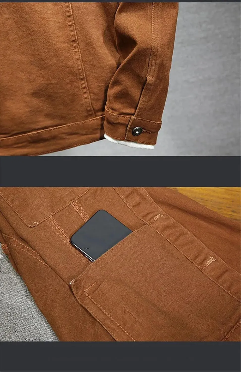 Men's Stretch Slim Denim Jacket Men Classic Casual Denim Coat Vintage Lightweight Sport Coats