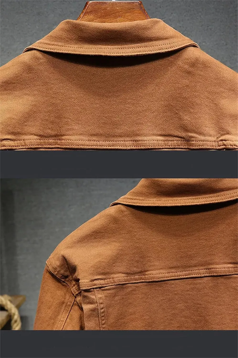 Men's Stretch Slim Denim Jacket Men Classic Casual Denim Coat Vintage Lightweight Sport Coats