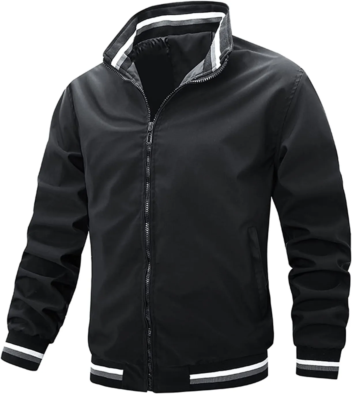 Men's Winter Jacket Windproof Coat Leisure Plus Size Hat Zip Pocket Cotton-Padded Warm Soft Hooded Jacket Coats