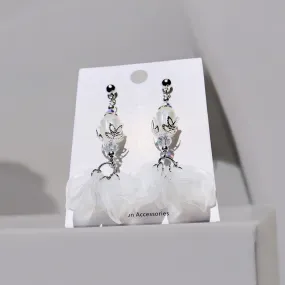 Pale Garden Petal Bohemian Bloom Earrings