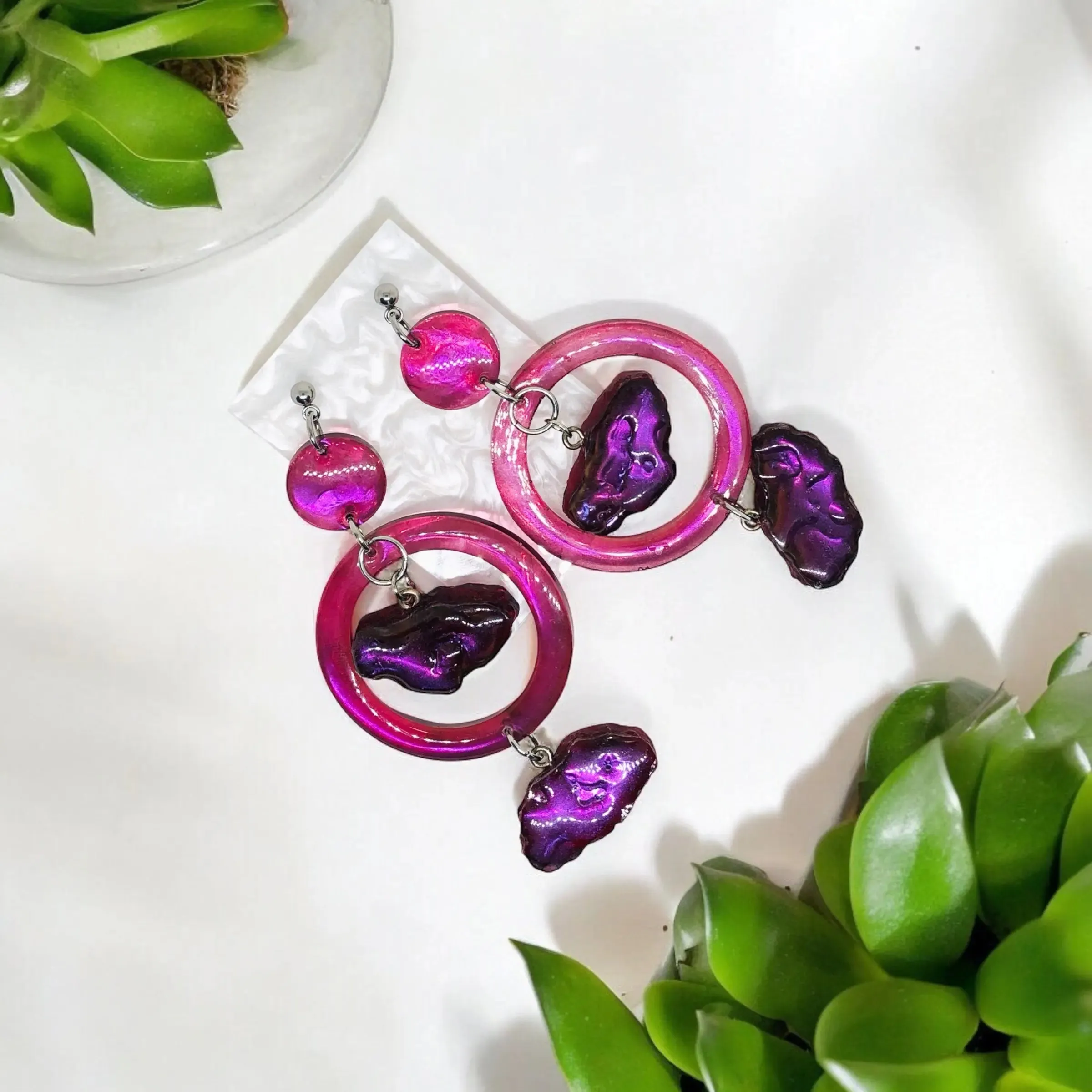 Purple Geode Earrings