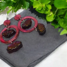 Purple Geode Earrings