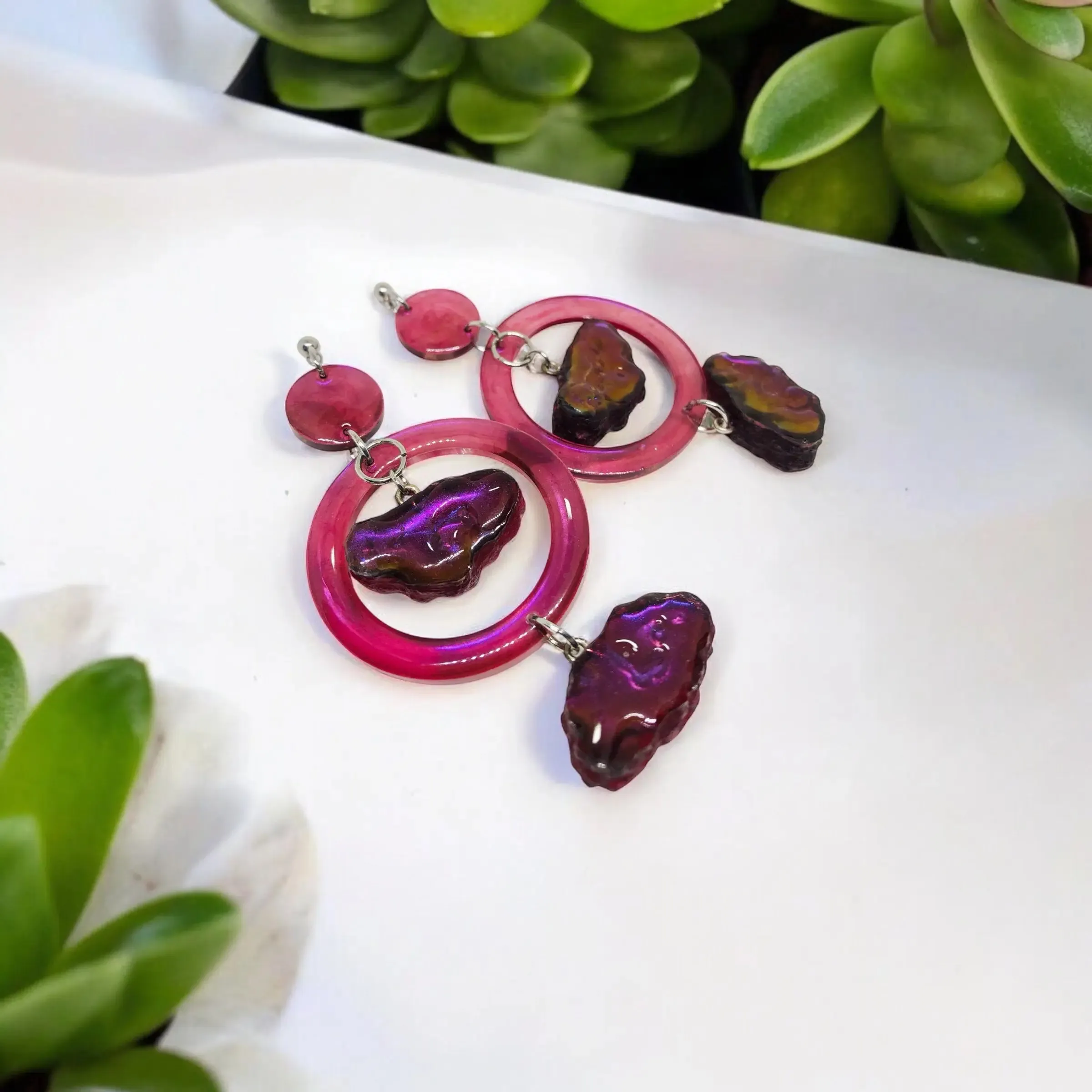 Purple Geode Earrings