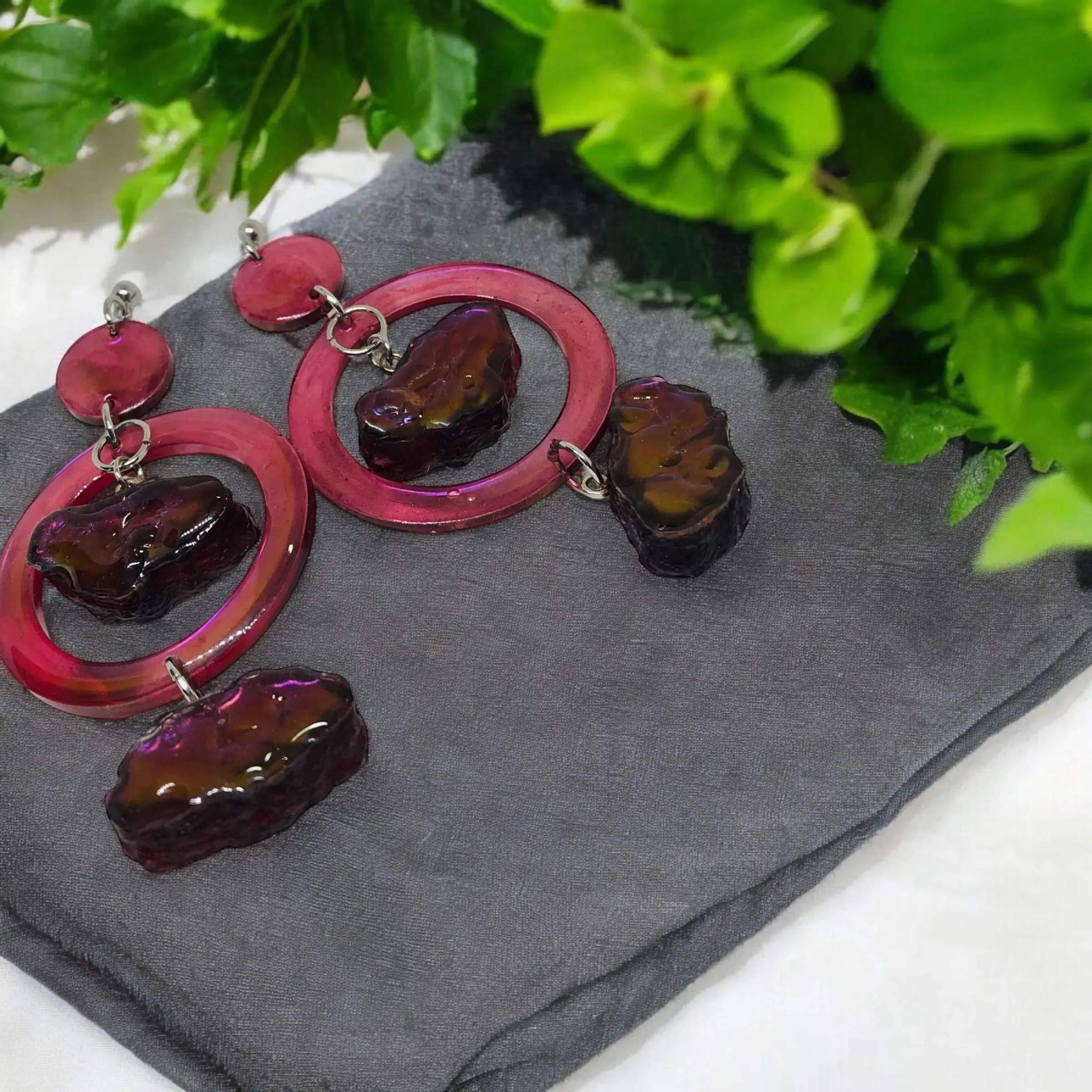 Purple Geode Earrings