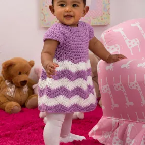 Red Heart Crochet Chevron Chic Baby Dress