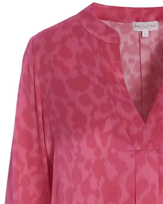 Santena Silk Shirt Animal Fuchsia