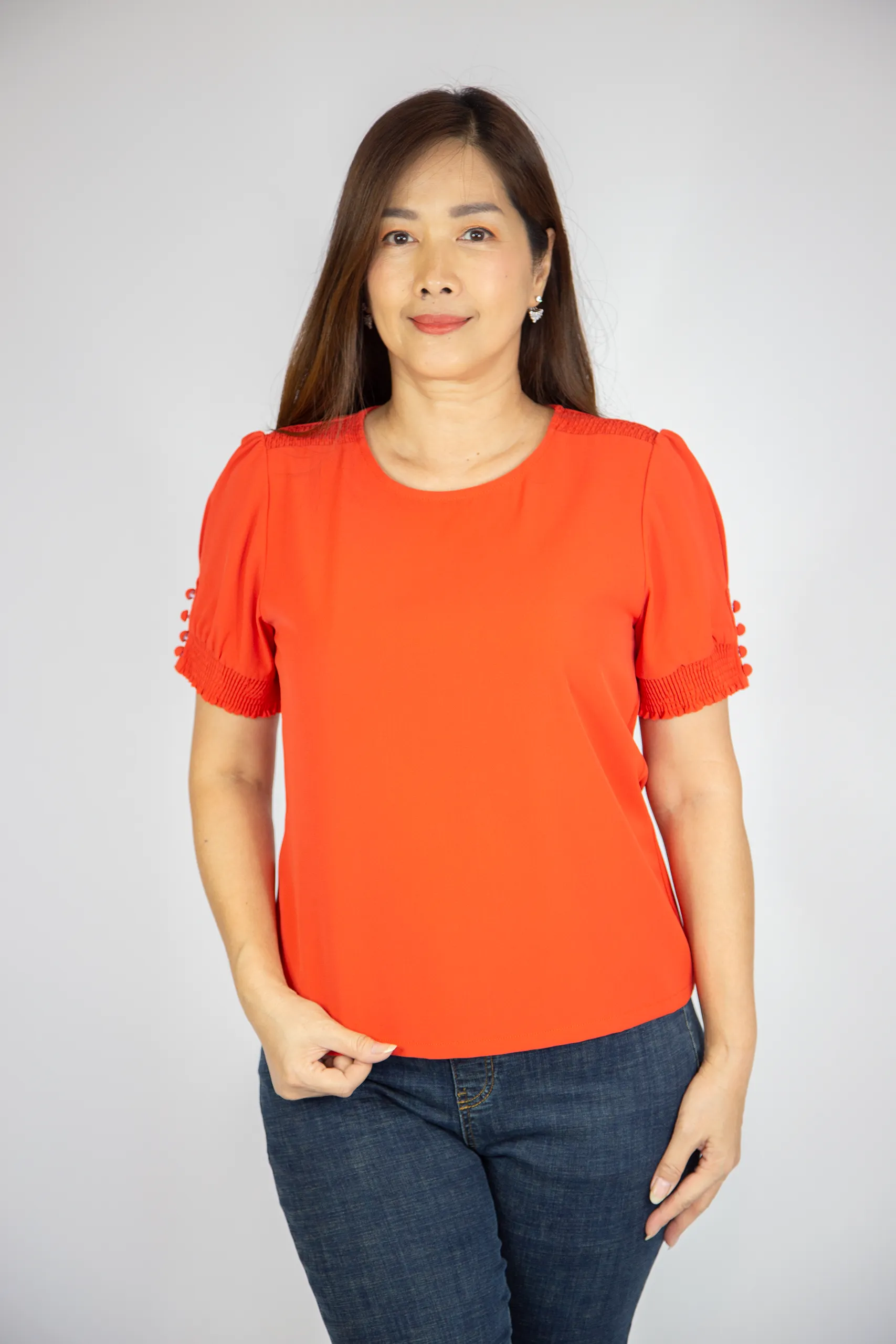 Short Sleeve Detail Blouse