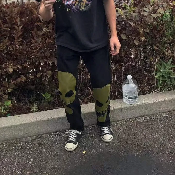 Skull casual street jeans