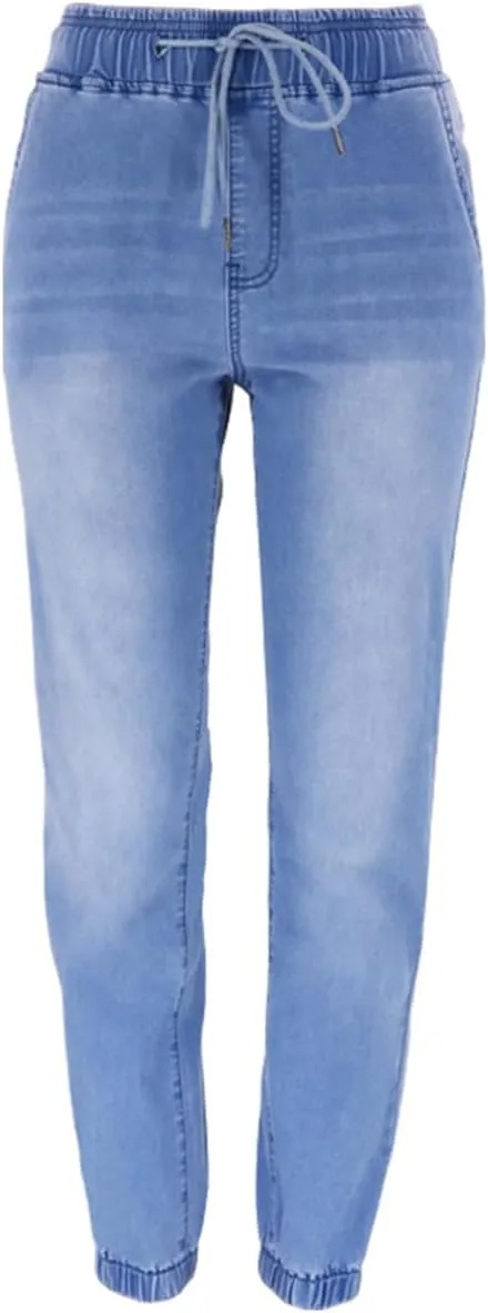 Sorrica Denim Joggers for Women High Waisted Stretch Drawstring Elastic Waist Loose Denim Pants
