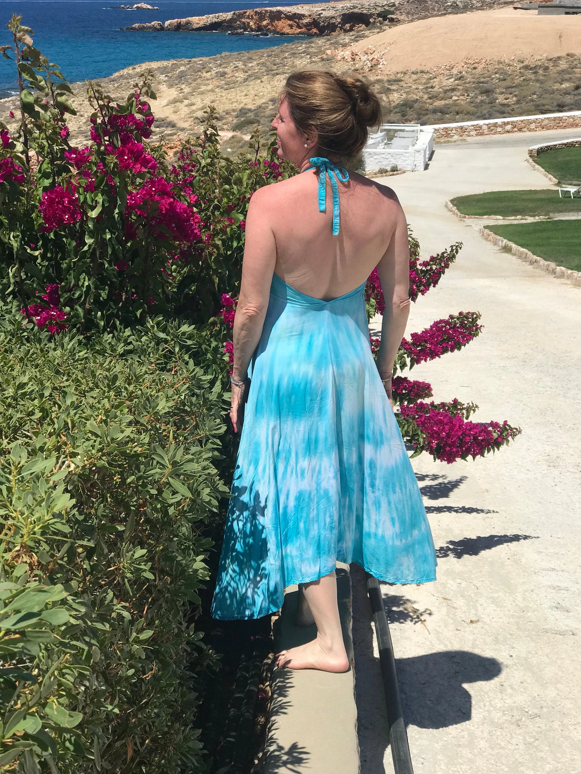 Tie Dye Women's Halter Dress