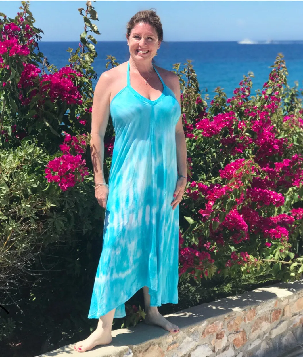 Tie Dye Women's Halter Dress