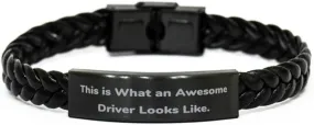 Unique Driver Braided Leather Bracelet, This is What an Awesome, Beautiful Gifts for Coworkers from Coworkers, Birthday Gifts, Driving games, Car accessories, Gifts for car lovers, Driving gloves, Car