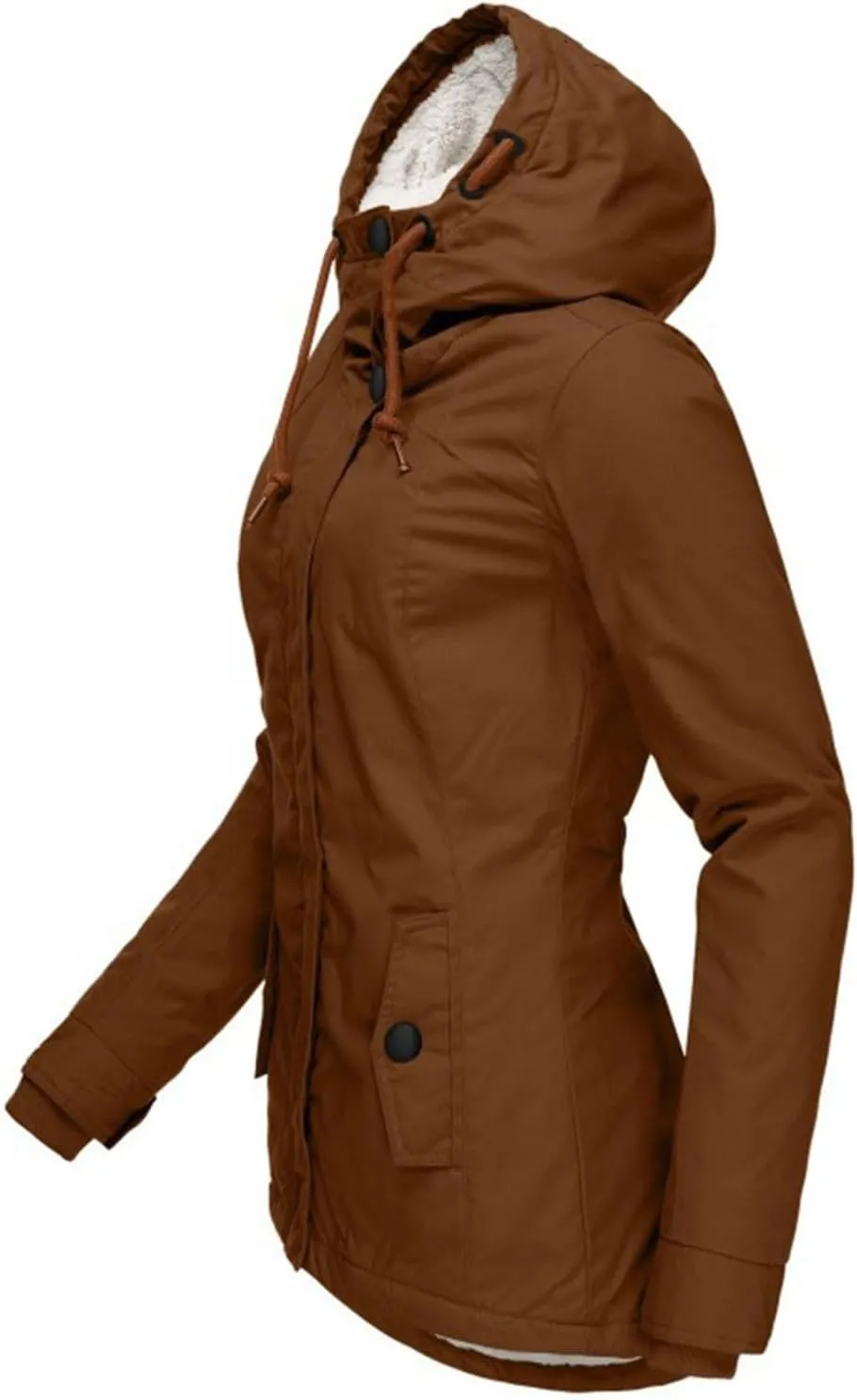 Womens Mid Length Down Coat Fleece Lined Hooded Puffer Jacket Soft Comfy Long Sleeve Quilted Coats Winter Warm Outfits